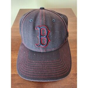 New Era Boston Redsox Black With Red Thredding Adjustable Slingback Cap